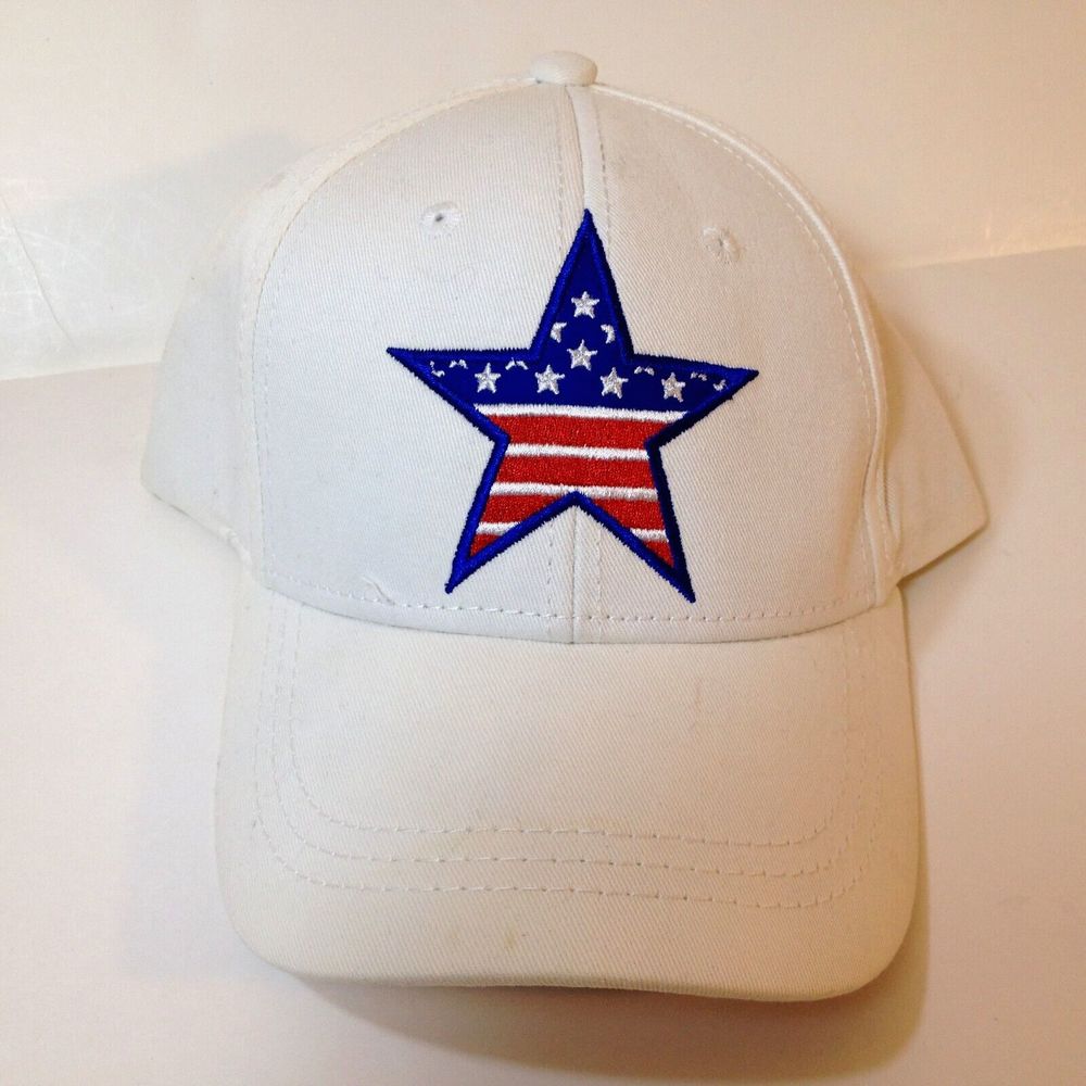 Patriotic Baseball Hat Cap American Star USA Red White & Blue Star Pugs NEW